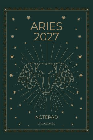 Front cover of Green Aries Zodiac Notebook, a Scribbled Fox paperback