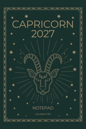 Front cover of Green Capricorn Zodiac Notebook, a Scribbled Fox paperback