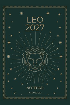 Front cover of Green Leo Zodiac Notebook, a Scribbled Fox paperback
