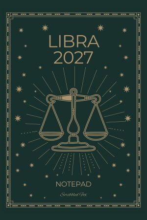Front cover of Green Libra Zodiac Notebook, a Scribbled Fox paperback
