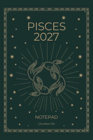 Front cover of Green Pisces Zodiac Notebook, a Scribbled Fox paperback