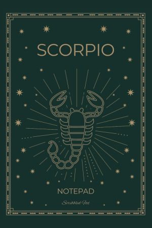Green Scorpio Zodiac Notebook cover — Scribbled Fox astrology range