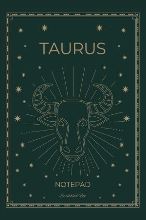 Green Taurus Zodiac Notebook cover — Scribbled Fox astrology range