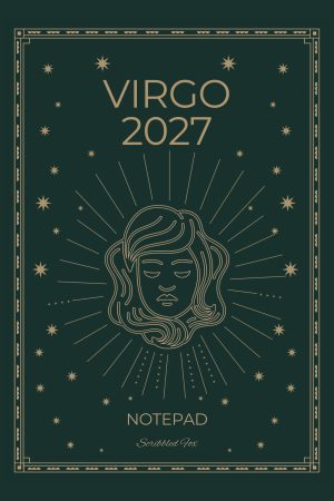 Front cover of Green Virgo Zodiac Notebook, a Scribbled Fox paperback