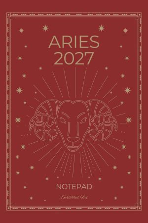 Front cover of Red Aries Zodiac Notebook, a Scribbled Fox paperback