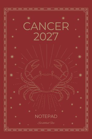 Front cover of Red Cancer Zodiac Notebook, a Scribbled Fox paperback