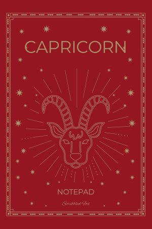 Front cover of Red Capricorn Zodiac Notebook, a Scribbled Fox paperback