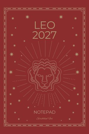 Front cover of Red Leo Zodiac Notebook, a Scribbled Fox paperback