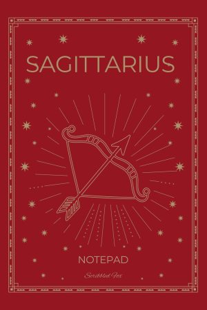 Front cover of Red Sagittarius Zodiac Notebook, a Scribbled Fox paperback