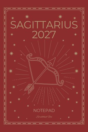 Front cover of Red Sagittarius Zodiac Notebook, a Scribbled Fox paperback