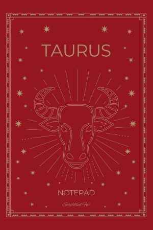 Front cover of Red Taurus Zodiac Notebook, a Scribbled Fox paperback