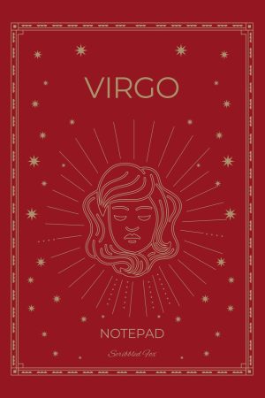 Front cover of Red Virgo Zodiac Notebook, a Scribbled Fox paperback