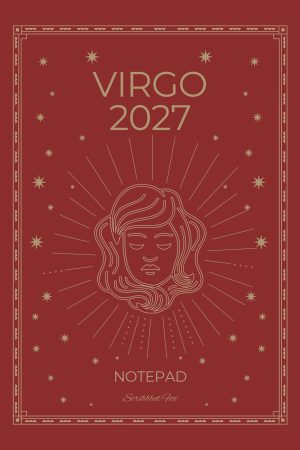 Front cover of Red Virgo Zodiac Notebook, a Scribbled Fox paperback