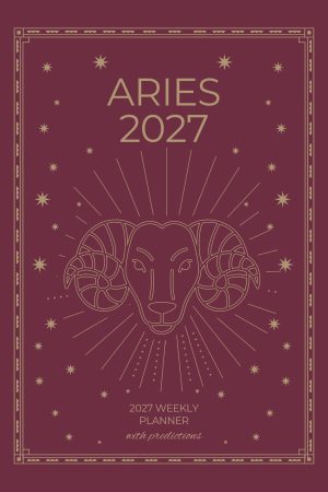 Front cover of Aries 2027 Astro Diary in Burgundy, a Scribbled Fox paperback