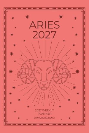Front cover of Aries 2027 Astro Diary in Coral, a Scribbled Fox paperback