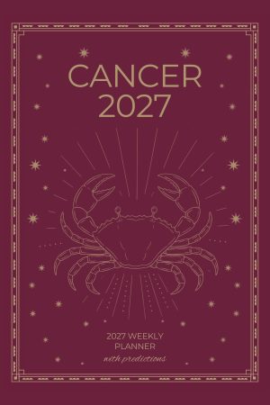 Front cover of Cancer 2027 Astro Diary in Burgundy, a Scribbled Fox paperback
