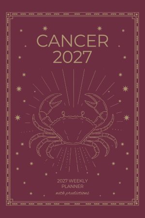 Front cover of Cancer 2027 Astro Diary in Burgundy, a Scribbled Fox paperback