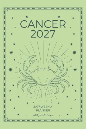 Front cover of Cancer 2027 Astro Diary in Mint Green, a Scribbled Fox paperback