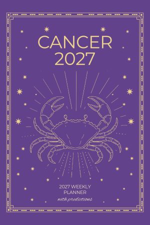 Front cover of Cancer 2027 Astro Diary in Royal Violet, a Scribbled Fox paperback