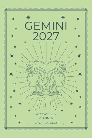 Front cover of Gemini 2027 Astro Diary in Mint Green, a Scribbled Fox paperback