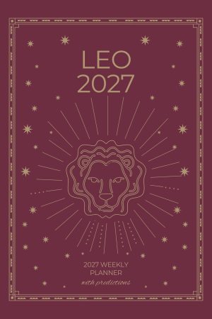 Front cover of Leo 2027 Astro Diary in Burgundy, a Scribbled Fox paperback