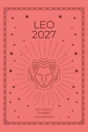 Front cover of Leo 2027 Astro Diary in Coral, a Scribbled Fox paperback