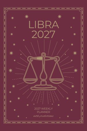 Front cover of Libra 2027 Astro Diary in Burgundy, a Scribbled Fox paperback