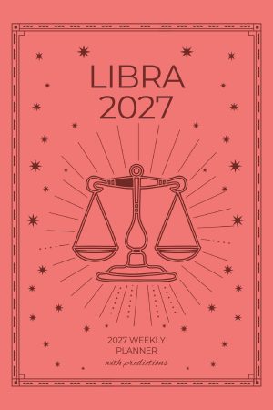 Front cover of Libra 2027 Astro Diary in Coral, a Scribbled Fox paperback