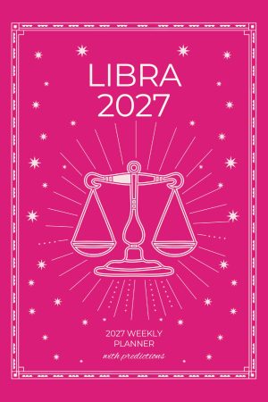 Front cover of Libra 2027 Astro Diary in Shocking Pink, a Scribbled Fox paperback