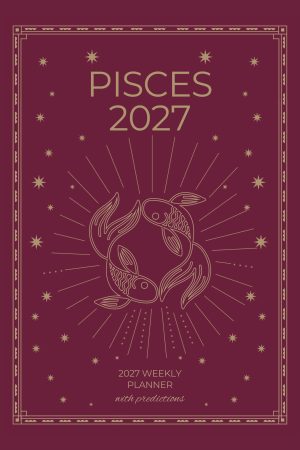 Front cover of Pisces 2027 Astro Diary in Burgundy, a Scribbled Fox paperback