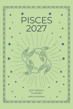 Front cover of Pisces 2027 Astro Diary in Mint Green, a Scribbled Fox paperback