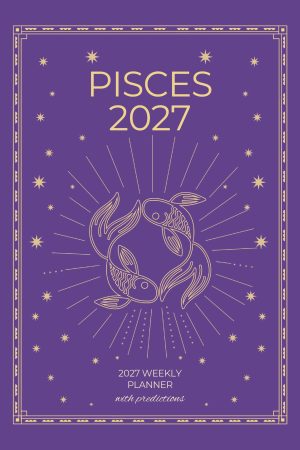 Front cover of Pisces 2027 Astro Diary in Royal Violet, a Scribbled Fox paperback