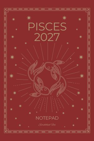 Front cover of Red Pisces Zodiac Notebook, a Scribbled Fox paperback