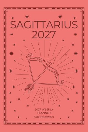 Front cover of Sagittarius 2027 Astro Diary in Coral, a Scribbled Fox paperback