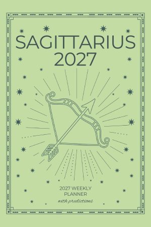 Front cover of Sagittarius 2027 Astro Diary in Mint Green, a Scribbled Fox paperback