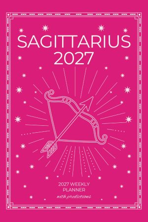 Front cover of Sagittarius 2027 Astro Diary in Shocking Pink, a Scribbled Fox paperback