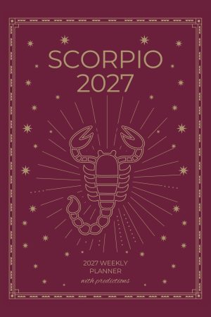 Front cover of Scorpio 2027 Astro Diary in Burgundy, a Scribbled Fox paperback