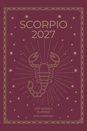 Front cover of Scorpio 2027 Astro Diary in Burgundy, a Scribbled Fox paperback