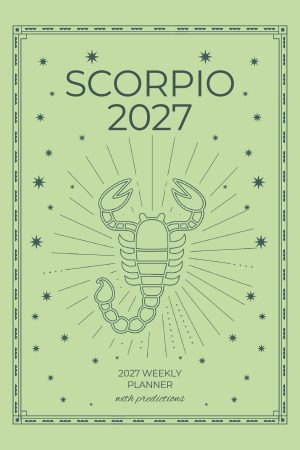 Front cover of Scorpio 2027 Astro Diary in Mint Green, a Scribbled Fox paperback