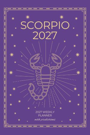 Front cover of Scorpio 2027 Astro Diary in Royal Violet, a Scribbled Fox paperback