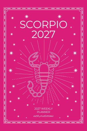 Front cover of Scorpio 2027 Astro Diary in Shocking Pink, a Scribbled Fox paperback