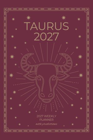 Front cover of Taurus 2027 Astro Diary in Burgundy, a Scribbled Fox paperback