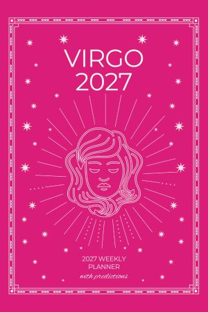 Front cover of Virgo 2027 Astro Diary in Shocking Pink, a Scribbled Fox paperback