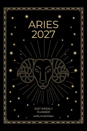 Front cover of Aries 2027 Astro Diary in Black, a Scribbled Fox paperback