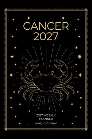 Front cover of Cancer 2027 Astro Diary in Black, a Scribbled Fox paperback