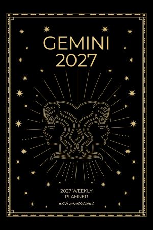 Front cover of Gemini 2027 Astro Diary in Black, a Scribbled Fox paperback