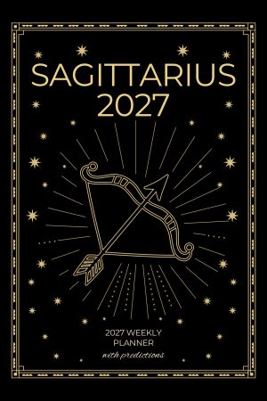 Front cover of Sagittarius 2027 Astro Diary in Black, a Scribbled Fox paperback