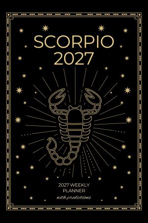 Front cover of Scorpio 2027 Astro Diary in Black, a Scribbled Fox paperback