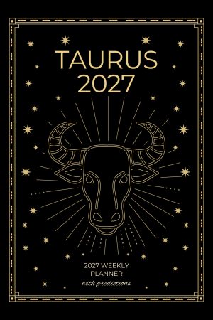 Front cover of Taurus 2027 Astro Diary in Black, a Scribbled Fox paperback
