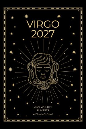 Front cover of Virgo 2027 Astro Diary in Black, a Scribbled Fox paperback